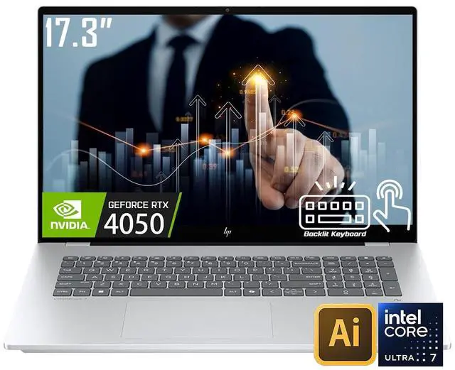 Main image of HP OmniBook 7 Business AI Laptop, 17.3" FHD IPS Touchscreen 400 Nits Display, Intel Core Ultra 7 258V(>Ultra 9 185H), 32GB LPDDR5X 1TB PCIe 4.0 SSD, Wi-Fi 6E, Backlit KB, Thunderbolt 4, Win 11 Home