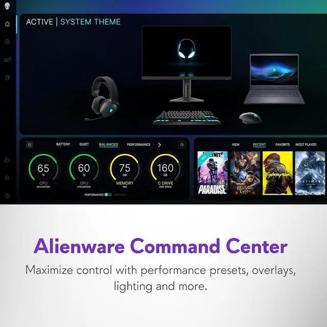 Alt view image 6 of 7 - Dell Alienware 16 Aurora Gaming Laptop, 16" WQXGA(2560x1600) 120Hz Display, Intel 10-Core 7 240H, NVIDIA GeForce RTX 5060, 64GB DDR5 4TB SSD, RGB Backlit KB, Wi-Fi 7, BT 5.3, Thunderbolt 4, Win11 Home