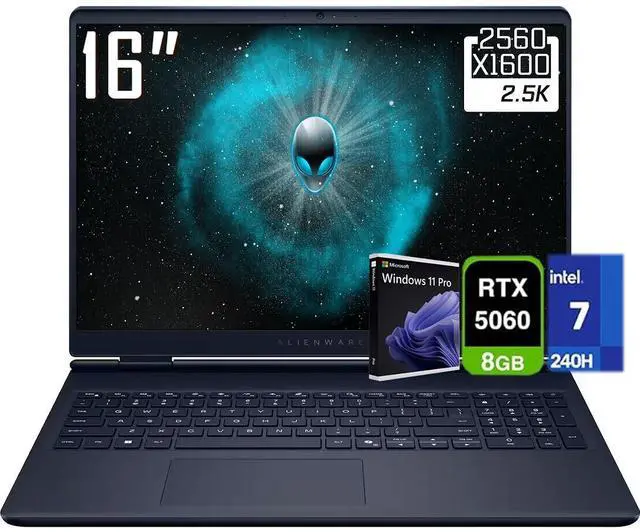 Main image of Dell Alienware 16 Aurora Gaming Laptop, 16" WQXGA(2560x1600) 120Hz Display, Intel 10-Core 7 240H, NVIDIA GeForce RTX 5060, 64GB DDR5 4TB SSD, RGB Backlit KB, Wi-Fi 7, BT 5.3, Thunderbolt 4, Win11 Pro