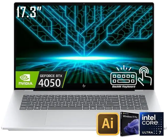 Main image of HP OmniBook 7 Copilot PC Laptop, 17.3" FHD IPS Touchscreen 400 Nits Display, Intel Core Ultra 7 258V(>Ultra 9 185H), 32GB LPDDR5X 1TB PCIe 4.0 SSD, Wi-Fi 6E, Backlit KB, Thunderbolt 4, Win 11 Pro