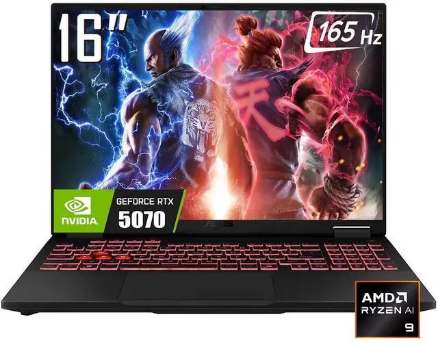 Main image of ASUS TUF A16 Gaming Laptop, 16" FHD+ 165Hz 300 Nits Display, AMD Ryzen AI 9 270 CPU(>i9-13900H), GeForce RTX 5070 8GB GDDR7, 64GB DDR5 RAM 2TB PCIe 4.0 SSD, RGB Backlit KB, RJ45, Win11 Home