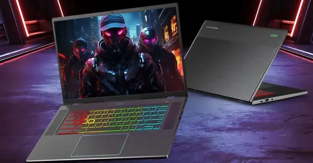 Alt view image 6 of 7 - Acer Chromebook Plus 516 GE Cloud Gaming Laptop with Google AI, 16" QHD 120Hz, Intel 10-Core 5 120U, NVIDIA GeForce Now, 8GB LPDDR4X 512GB SSD, RGB Backlit Keyboard, With 2TB Cloud Storage, Chrome OS