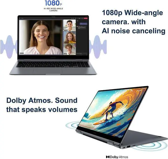 Alt view image 4 of 7 - Samsung Galaxy Book 4 360 2 in 1 AI Laptop, 15.6" FHD OLED Touchscreen 370 Nits Display, Intel 10-Core 7 150U(Beat i7-1355U), 16GB LPDDR5 512GB SSD, Fingerprint Reader, Backlit KB, Win11 Home