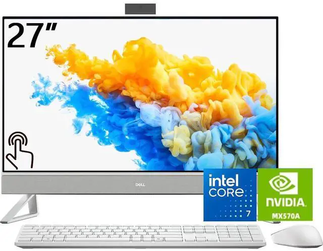 Main image of Dell Inspiron 27 All-in-One Desktop, 27" FHD (1920 x 1080) LED Display, Intel Core 7 Processor 150U (Up to 5.4GHz), NVIDIA GeForce MX570A, 16GB DDR5 RAM / 1TB SSD, Wi-Fi 6E, Copilot, Win11 Home