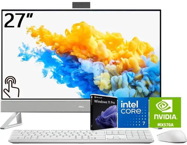 Main image of Dell Inspiron 27 All-in-One Desktop, 27" FHD (1920 x 1080) LED Display, Intel Core 7 Processor 150U (Up to 5.4GHz), NVIDIA GeForce MX570A, 16GB DDR5 RAM / 1TB SSD, Wi-Fi 6E, Copilot, Win11 Pro
