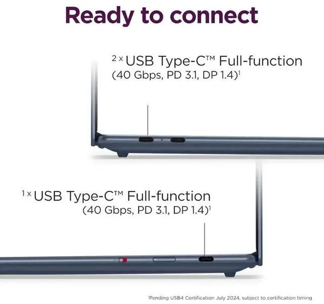 Alt view image 5 of 7 - Lenovo Yoga Slim 7X Copilot PC Laptop, 14.5" Touchscreen OLED 3K (2944 x 1840) 1000 nits 90Hz Display,  Snapdragon X Elite X1E-78-100 12-core, 16GB LPDDR5X / 512GB SSD, Backlit KB, WiFi 7, Win 11 Home