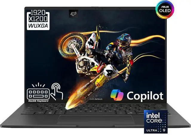 Main image of ASUS Zenbook Business Copilot PC Laptop, 14" Touchscreen OLED FHD+ (1920 x 1200) 60Hz 500nits Display,  Intel Core Ultra 9 285H, 32GB LPDDR5 / 2TB SSD, Backlit KB, WiFi 7, Thunderbolt 4, Win 11 Home