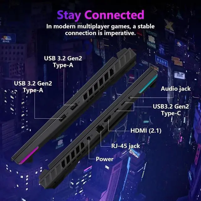 Alt view image 7 of 7 - ASUS ROG Strix G16 Gaming Laptop, 16 FHD+ 16:10 165Hz/3ms Display, NVIDIA GeForce RTX 5070 Ti 12GB DDR7, AMD Ryzen 9 8940HX, 64GB DDR5 4TB PCIe 4.0 SSD, Wi-Fi 6E, 4 Zone RGB KB, RJ-45, Win11 Pro