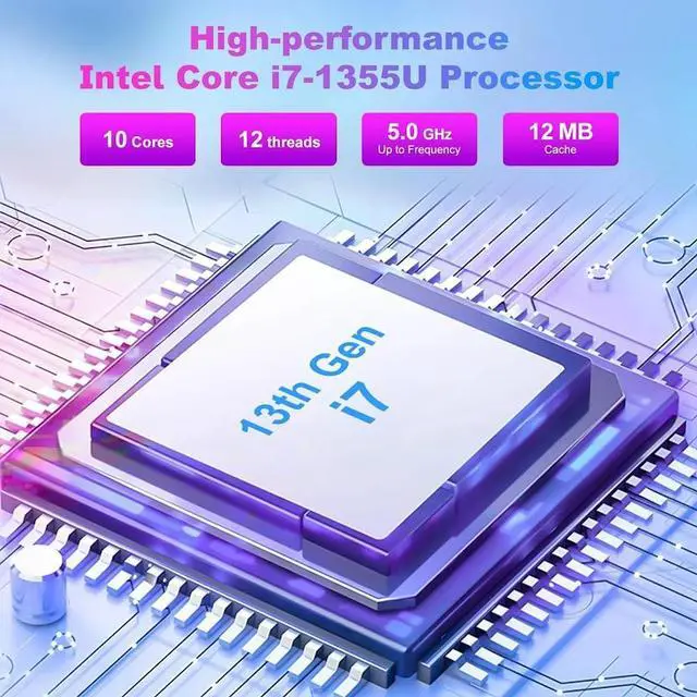 Alt view image 2 of 7 - HP Copilot PC Business Laptop, 15.6" LED FHD IPS Touchscreen 300 Nits Display, Intel 10-Core i7-1355U (Up to 5 GHz), 64GB RAM / 2TB SSD, Intel Iris Xe GPU, Wi-Fi 6, Backlit Keyboard, Win11 Home