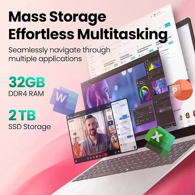 Alt view image 6 of 7 - HP Copilot PC Business Laptop, 15.6" LED FHD IPS Touchscreen 300 Nits Display, Intel 10-Core i7-1355U (Up to 5 GHz), 64GB RAM / 2TB SSD, Intel Iris Xe GPU, Wi-Fi 6, Backlit Keyboard, Win11 Home