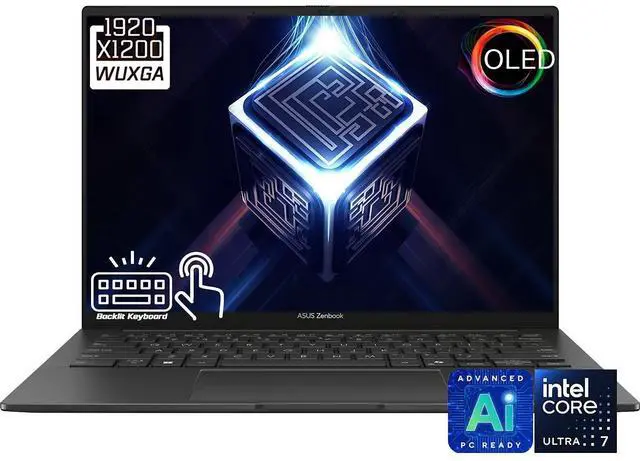 Main image of ASUS Zenbook Business Copilot PC Laptop, 14" Touchscreen OLED FHD+ (1920 x 1200) 60Hz 500nits Display,  Intel Core Ultra 7 225H, 16GB LPDDR5 / 1TB SSD, Backlit KB, WiFi 7, Thunderbolt 4, Win 11 Home