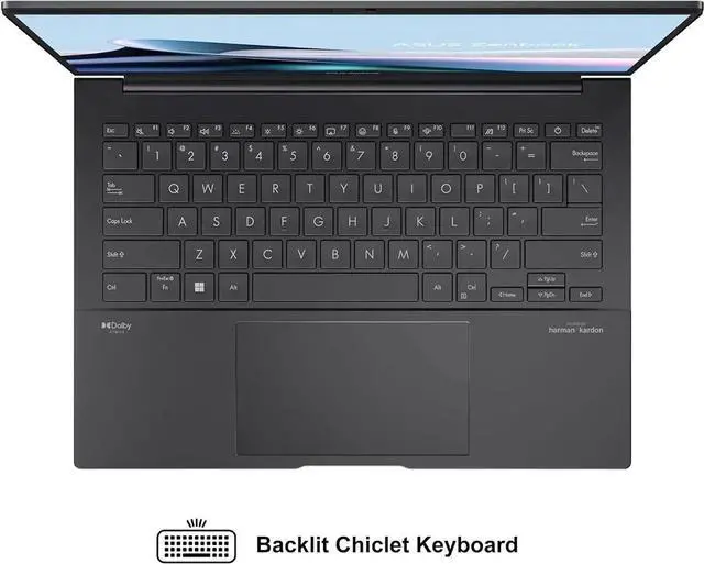 Alt view image 5 of 7 - ASUS Zenbook Business Copilot PC Laptop, 14" Touchscreen OLED FHD+ (1920 x 1200) 60Hz 500nits Display,  Intel Core Ultra 7 225H, 16GB LPDDR5 / 512GB SSD, Backlit KB, WiFi 7, Thunderbolt 4, Win 11 Pro