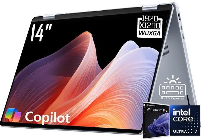 Main image of Dell Plus 2-in-1 Business Student Laptop, 14" FHD+ Touchscreen 300 nits Display, Intel Core Ultra 7 256V(Beat i7-13700H), 16GB LPDDR5X RAM/1TB SSD, Backlit Keyboard, WiFi 7, Thunderbolt 4, Win11 Pro