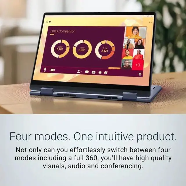 Alt view image 4 of 7 - Dell Plus 2-in-1 Business Copilot PC Laptop, 14" WUXGA Touchscreen 300 nits Display, AMD Ryzen AI 5 340 (Up to 4.8GHz), 16GB LPDDR5X RAM / 1TB SSD, Backlit KB, WiFi 7, Fingerprint Reader, Win11 Home