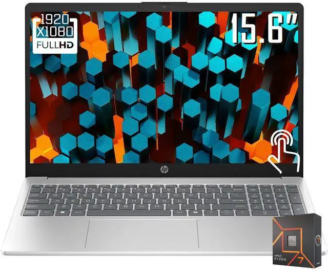 HP Touchscreen Laptop, 15.6" FHD Anti-Glare IPS Touchscreen, AMD Ryzen 7 7730U (Beat Core i7-1355U), Copilot Key, 16GB RAM / 512GB SSD, Wifi 6, Bluetooth 5.3, HD Privacy Camera, Win11 Home