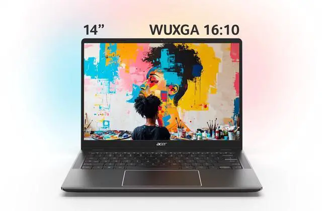 Alt view image 2 of 7 - Acer Chromebook Plus 514 Laptop with Google AI, 14" WUXGA Touchscreen 300nits Display, Intel Core 3 N355, Intel UHD Graphics, 8GB LPDDR5X 512GB SSD, Backlit Keyboard, With 2TB Cloud Storage, Chrome OS