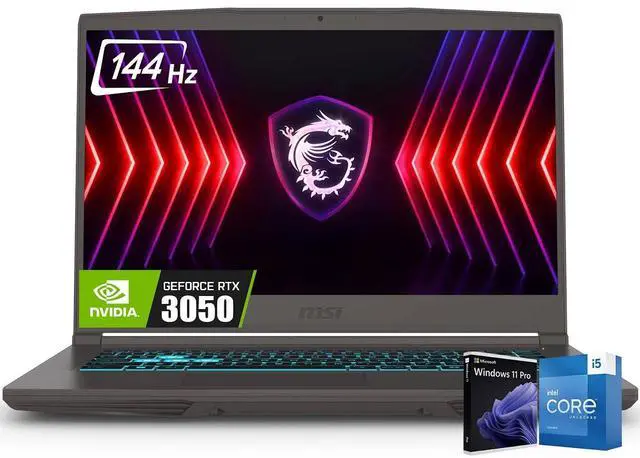 Main image of MSI Thin 15 Gaming Laptop, 15.6" FHD 144Hz Display, Intel Core i5-13420H (Up to 4.6GHz), NVIDIA GeForce RTX 3050 GPU, 64GB RAM / 2TB SSD, Wi-Fi 6E, Bluetooth 5.2, Backlit Keyboard, Win11 Pro