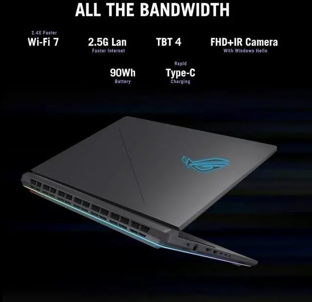 Alt view image 6 of 7 - ASUS ROG Strix G18 Gaming Laptop, 18 WQXGA 240Hz Display, GeForce RTX 5060 8GB GDDR7, Intel 24-Core Ultra 9 275HX (Up to 5.4GHz), 32GB DDR5 1TB PCIe 4.0 SSD, Wi-Fi 7, 4 Zone RGB KB, RJ-45, Win11 Home