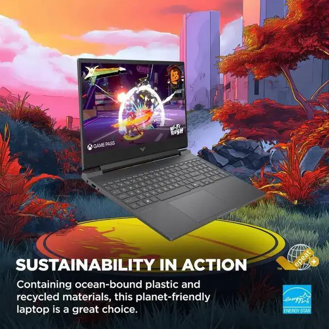 Alt view image 4 of 7 - HP Victus Copilot AI Gaming Laptop, 15.6" FHD IPS 144Hz 300 nits Display, NVIDIA GeForce RTX 4050 6GB GDDR6, AMD Ryzen 7 7445HS (Up to 4.7 GHz), 64GB DDR5 2TB SSD, Backlit KB, RJ-45 Port, Win11 Home