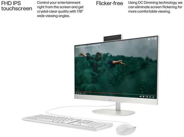 Alt view image 4 of 7 - HP 27 All-in-One Desktop, 27" FHD (1920 x 1080) LED Display, Intel Core 7 Processor 255U (Up to 5.2GHz), 64GB DDR5 RAM / 2TB SSD, Wi-Fi 6, Bluetooth 5.4, Copilot, Wired Keyboard and Mouse, Win11 Pro