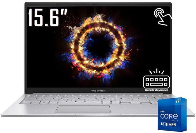 Main image of ASUS Vivobook Laptop, 15.6" FHD Touchscreen 60Hz 250 nits Display, Intel Core i7-1355U, 16GB RAM 1TB PCIe SSD, Intel Iris Xe Graphics, Wi-Fi 6E, Bluetooth 5.3, Backlit Keyboard, Win11 Home
