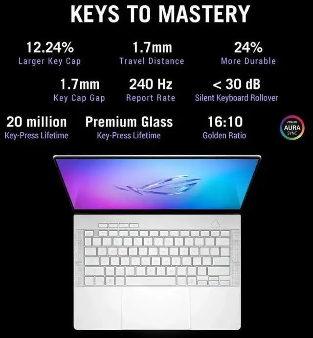 Alt view image 4 of 6 - ASUS ROG Zephyrus G14 Gaming Laptop, 14" OLED 3K 120Hz Display, AMD Ryzen 9 270 (Beat Core i9-13900H), RTX 5060 8GB GDDR7, 16GB LPDDR5X RAM 1TB SSD, Wi-Fi 7, RGB Backlit Keyboard, Win11 Home