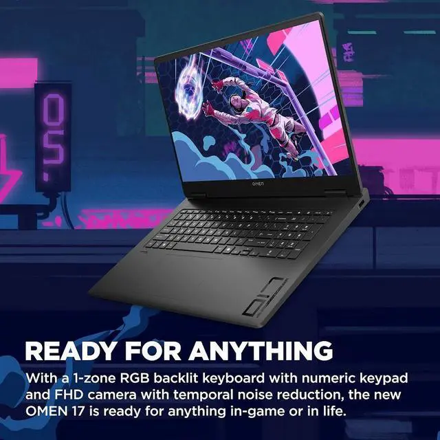Alt view image 6 of 6 - HP OMEN 17.3" Gaming Laptop, FHD 144Hz IPS LED Display, AMD Ryzen AI 9 365 (Up to 5 GHz), NVIDIA GeForce RTX 5060 8GB GDDR7, 32GB DDR5 1TB SSD, 1-Zone RGB Backlit Keyboard, Wi-Fi 6E, RJ-45, Win11 Home