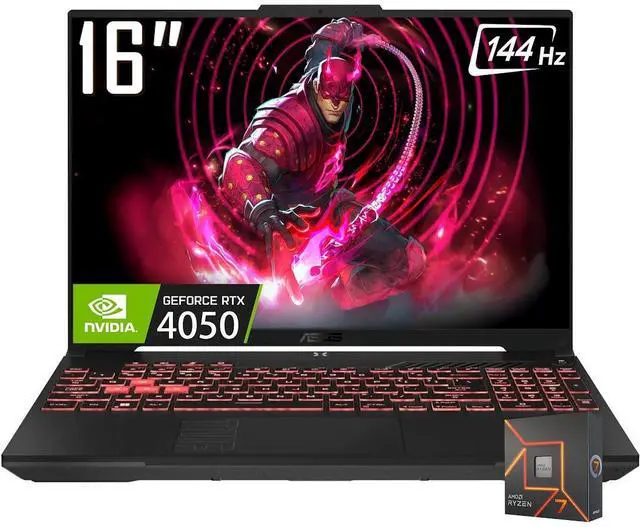 Main image of ASUS TUF A16 Gaming Laptop, 16 WUXGA 144Hz 16:10 Display, AMD Ryzen 7 7445HS (Beat Core i7-13700), NVIDIA RTX 4050 6GB GDDR6, 64GB DDR5 2TB SSD, Backlit KB, AI Noise-Cancellation, Wi-Fi 6, Win11 Home