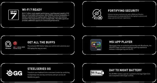 Alt view image 7 of 7 - MSI Raider GE68 HX Gaming Laptop, 16" WQXGA 240Hz Display, Intel 20 Core i7-14700HX (Up to 5.5 GHz), 32GB DDR5 RAM / 1TB NVMe SSD, NVIDIA GeForce RTX 4060 8GB GDDR6, RGB Backlit Keyboard, Win11 Pro