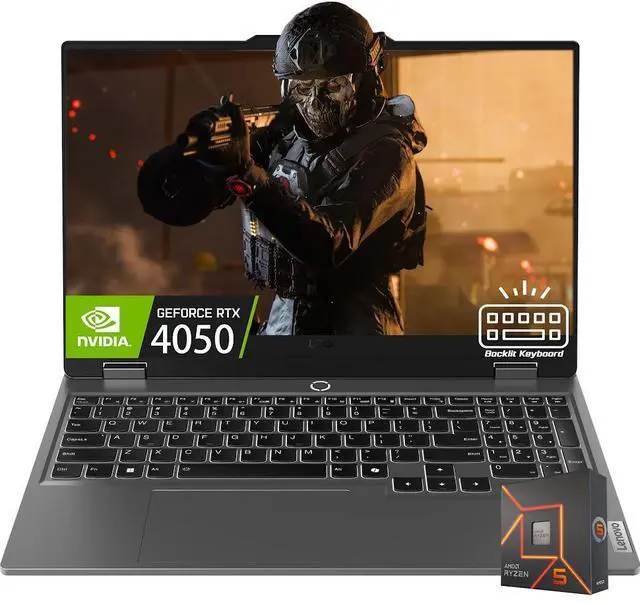 Main image of Lenovo LOQ 15 AI Gaming Laptop, 15.6" IPS LCD FHD 144Hz Display, AMD Ryzen 5 7235HS (>Core i5-12500H), NVIDIA GeForce RTX 4050 6GB GDDR6, 16GB DDR5 / 1TB SSD, White Backlit KB, WiFi 6, Win11 Home