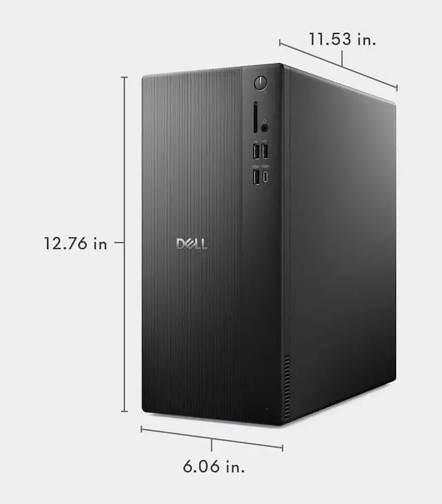 Alt view image 7 of 7 - Dell Tower Plus ECT1250 Desktop, Intel Core Ultra 7 265F (Up to 5.3GHz), NVIDIA GeForce RTX 4060 8GB GDDR6, 32GB DDR5 / 1TB SSD, Wi-Fi 6E, Bluetooth 5.4, Dell Wired Keyboard & Mouse, Win11 Pro