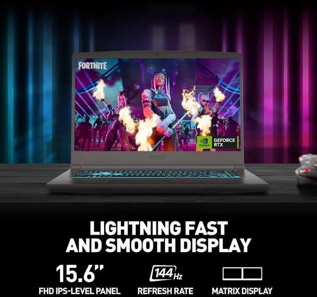 Alt view image 3 of 7 - MSI Thin Gaming Laptop, 15.6" FHD IPS 144Hz Display, Intel Core i7-13620H (Up to 4.9GHz), NVIDIA GeForce RTX 4050 6GB GDDR6, 16GB RAM / 1TB SSD, Wi-Fi 6E, Bluetooth 5.3, Backlit Keyboard, Win11 Home