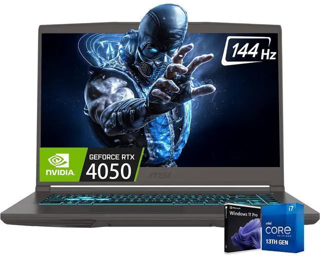 Main image of MSI Thin Gaming Laptop, 15.6" FHD IPS 144Hz Display, Intel Core i7-13620H (Up to 4.9GHz), NVIDIA GeForce RTX 4050 6GB GDDR6, 64GB RAM / 2TB SSD, Wi-Fi 6E, Bluetooth 5.3, Backlit Keyboard, Win11 Pro
