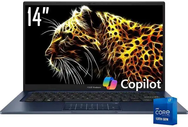 Main image of ASUS Vivobook Laptop, 14" FHD 60Hz 250 nits Anti-glare Display, Intel 10-Core i7-1355U (Up to 5 GHz), 16GB RAM / 512GB PCIe SSD, Intel UHD Graphics, Wi-Fi 5, Bluetooth 5.3, Win11 Home