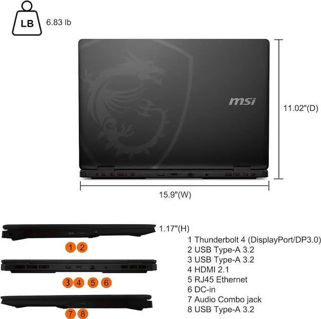 Alt view image 7 of 7 - MSI Crosshair 18 HX 18" Gaming Laptop, 18" QHD IPS 240Hz Display, Intel 24-Core Ultra 9 275HX (>i9-14900HX), GeForce RTX 5070 8GB GDDR7, 32GB DDR5 / 1TB SSD, 24-Zone RGB Backlit KB, WiFi 7, Win11 Home