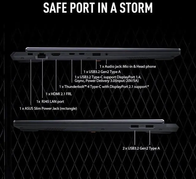 Alt view image 5 of 7 - ASUS TUF F16 Gaming Laptop, 16" WUXGA 165Hz Display, Intel 16-Core i7-14650HX(Up to 5.2 GHz), GeForce RTX 5070 8GB GDDR7, 16GB DDR5 RAM / 1TB PCIe SSD, RGB Backlit KB, Thunderblot 4, RJ-45, Win11 Pro