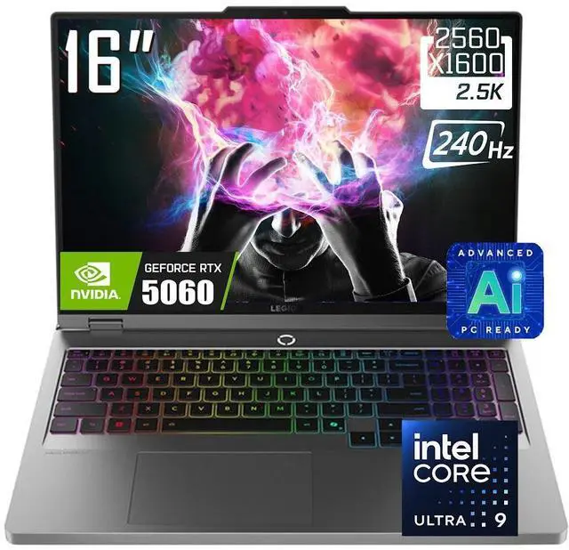 Main image of Lenovo Legion 5i Gaming Laptop, 16" QHD IPS 240Hz 500 Nits Display, Intel Core Ultra 9 275HX (>i9-14900HX), GeForce RTX 5060 8GB GDDR7, 64GB DDR5 / 4TB SSD, 24-Zone RGB Backlit KB, WiFi 7, Win11 Home
