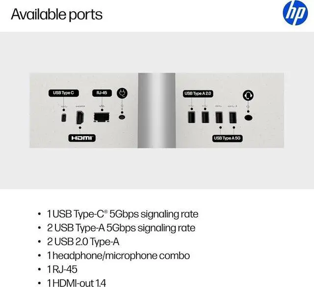 Alt view image 4 of 7 - HP 27 All-in-One Desktop, 27" FHD (1920 x 1080) LED Display, Intel Core 7 Processor 255U (Up to 5.2GHz), 24GB DDR5 RAM / 1TB SSD, Wi-Fi 6, Bluetooth 5.4, Copilot, Wired Keyboard and Mouse, Win11 Home