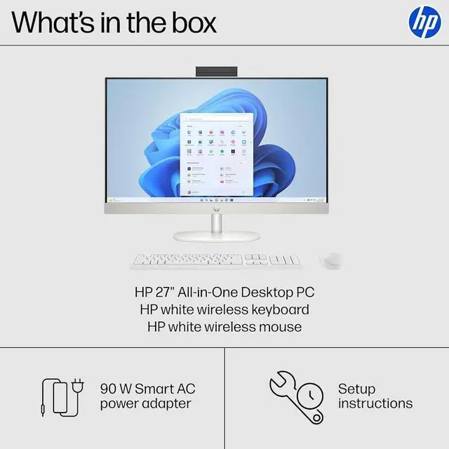 Alt view image 7 of 7 - HP 27 All-in-One Desktop, 27" FHD (1920 x 1080) LED Display, Intel Core 7 Processor 255U (Up to 5.2GHz), 24GB DDR5 RAM / 1TB SSD, Wi-Fi 6, Bluetooth 5.4, Copilot, Wired Keyboard and Mouse, Win11 Home