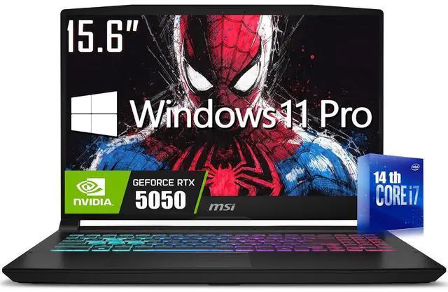 Main image of MSI Katana 15.6 FHD 144Hz Gaming Laptop, Intel Core i7-14650HX(Up to 5.2 GHz), NVIDIA Geforce RTX 5050 with 8GB GDDR7, 32GB DDR5 / 2TB PCIe SSD, 4 Zone RGB Keyboard, RJ-45, WiFi 6E, Win11 Pro