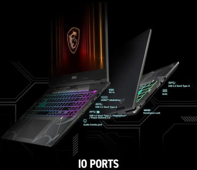 Alt view image 6 of 7 - MSI Cyborg 15 Gaming Laptop, 15.6" FHD 144Hz IPS Display, Intel 10-Core 7 240H (Beat i7-13700H), GeForce RTX 5070 8GB GDDR7, 32GB DDR5 / 2TB SSD, Wi-Fi 6E, 4-Zone RGB Backlit Keyboard, Win11 Home