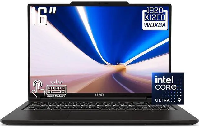 Main image of MSI Venture 16 AI Business Laptop, 16" FHD+ IPS Touchscreen Display, Intel 16 Core Ultra 9 285H(>Core i9-13900H), 32GB DDR5 / 512GB SSD, Backlit KB, Wi-Fi 6E, Bluetooth 5.3, RJ-45, Win11 Home