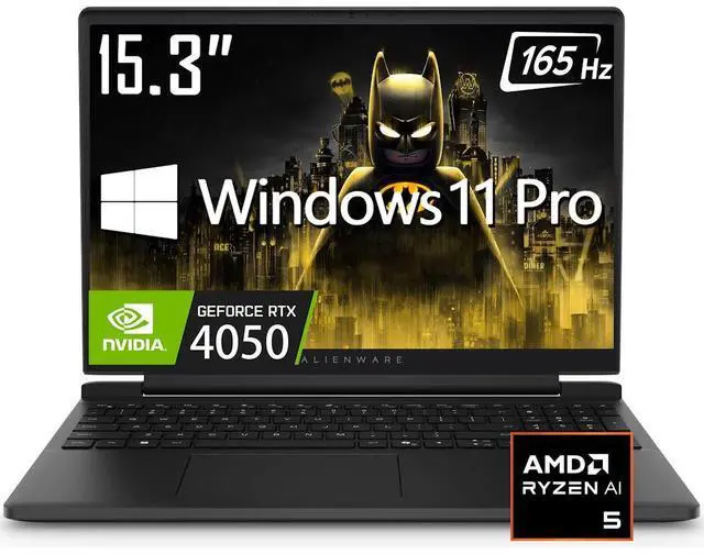 Main image of Dell Alienware 15 Gaming Laptop, 15.3" WUXGA 165Hz 300 Nits 16:10 Display, AMD Ryzen 5 220(Beat Core i7-1355U), GeForce RTX 4050 6GB GDDR6, 16GB DDR5 / 512GB SSD, Wi-Fi 6, Backlit Keyboard, Win11 Pro