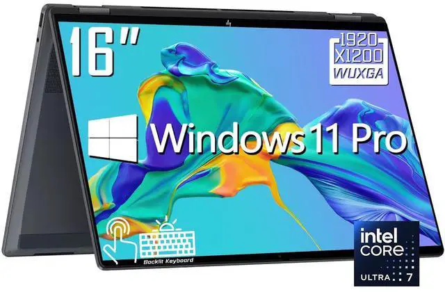 Main image of HP OmniBook X 2-in-1 AI Business Laptop, 16" WUXGA IPS Touchscreen 400 Nits Display, Intel Core Ultra 7 256V(Up to 4.8GHz), 16GB LPDDR5X / 2TB PCIe 4.0 SSD, Wi-Fi 6E, Backlit Keyboard, Win 11 Pro