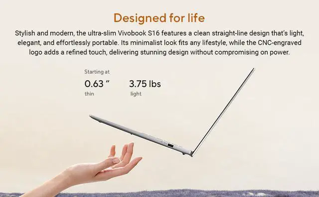 Alt view image 6 of 7 - ASUS Vivobook S16 Business AI Laptop, 16" WUXGA Touchscreen 120Hz 400 nits Display, AMD Ryzen AI 9 465 (beats i9-14900H), 32GB DDR5 / 1TB SSD, Backlit KB, WiFi 6, Bluetooth 5.4, Win 11 Pro