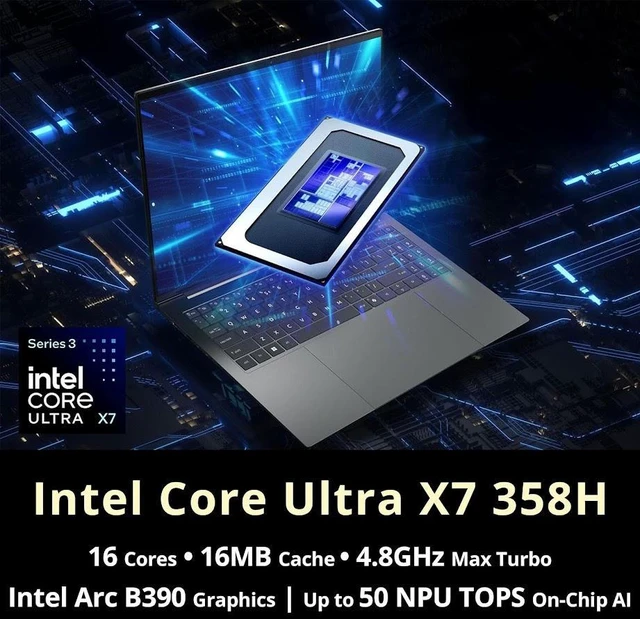 Alt view image 2 of 7 - Acer Swift Go 16 AI Computer Laptop, 16" 3K OLED Touchscreen 120Hz 340 Nits Display, Intel Core Ultra X7 358H, 16GB LPDDR5X / 512GB SSD, Backlit Keyboard, Wi-Fi 7, Intel Arc B390, Win11 Home