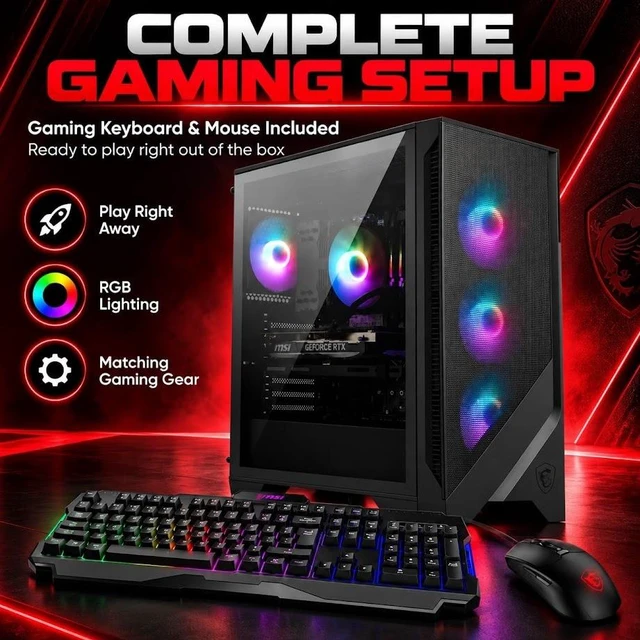 Alt view image 3 of 7 - MSI Codex R2 Gaming Desktop, Intel Core Ultra 7 265(Up to 5.3 GHz), NVIDIA GeForce RTX 5060 Ti 8GB GDDR7, 32GB DDR5 / 1TB SSD, With MSI RGB Gaming Keyboard and Mouse, Air Cooling, Win11 Home
