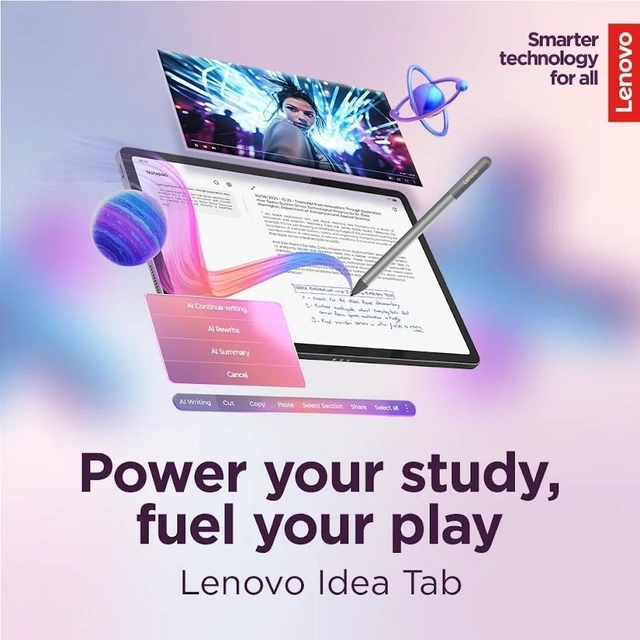 Alt view image 2 of 7 - Lenovo Idea Tab College Tablet, 11 2.5K IPS Touchscreen 90Hz Display, MediaTek Dimensity 6300, 4GB Memory / 128GB Storage, Integrated Arm Mali-G57 MC2, With Tab Pen and Folio Case, Android 15