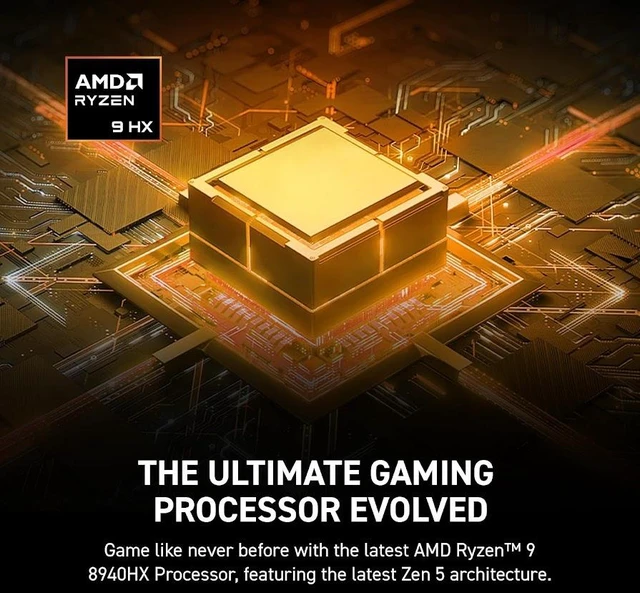Alt view image 4 of 7 - MSI Crosshair A16 HX Gaming Laptop, 16" QHD IPS 240Hz Display, AMD Ryen 9 8940HX (>i9-13900HX), GeForce RTX 5060 8GB GDDR7, 32GB DDR5 / 1TB SSD, 24-Zone RGB Backlit KB, WiFi 6E, Win11 Pro