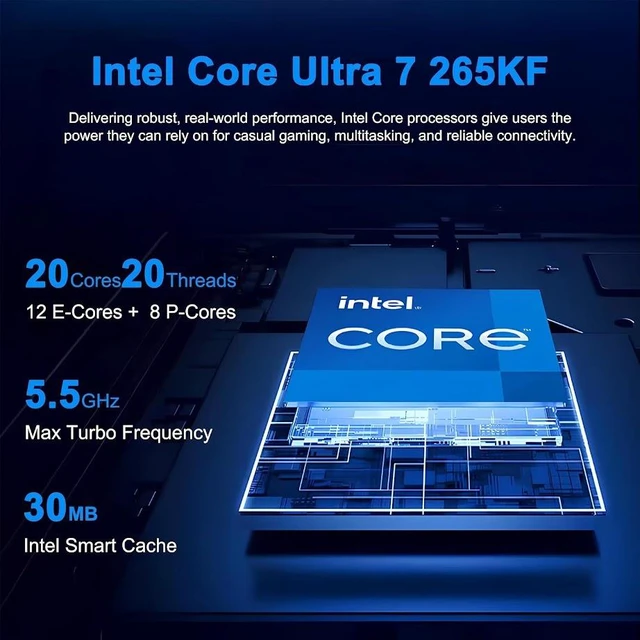 Alt view image 3 of 7 - ASUS ROG G700 (2026) Gaming Desktop PC, Intel Core Ultra 7 265KF Processor, NVIDIA GeForce RTX 5060 Ti Dual, 32GB DDR5 / 1TB M.2 SSD, With ASUS RGB Gaming Keyboard and Mouse, Liquid Cooler, Win11 Home
